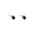 Baguette Cut 14K White Gold Plated Black Cubic Zirconia Men Women Stud Earrings